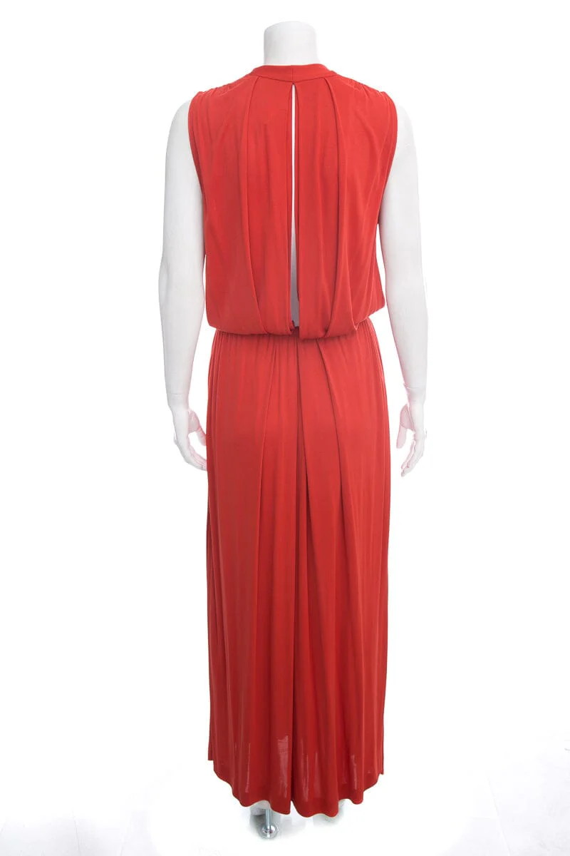 Loro Piana Red Maxi Dress SZ 42 - Image 3