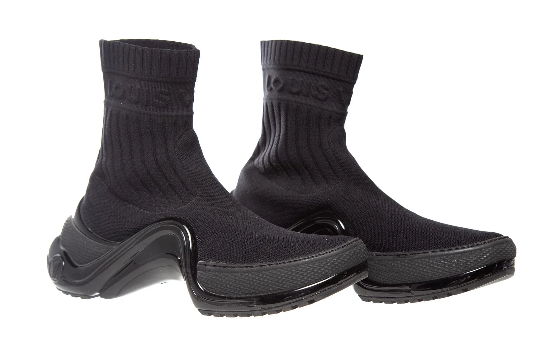 Louis Vuitton Black Archlight Sneaker Sock Boot SZ 38.5 - Image 3