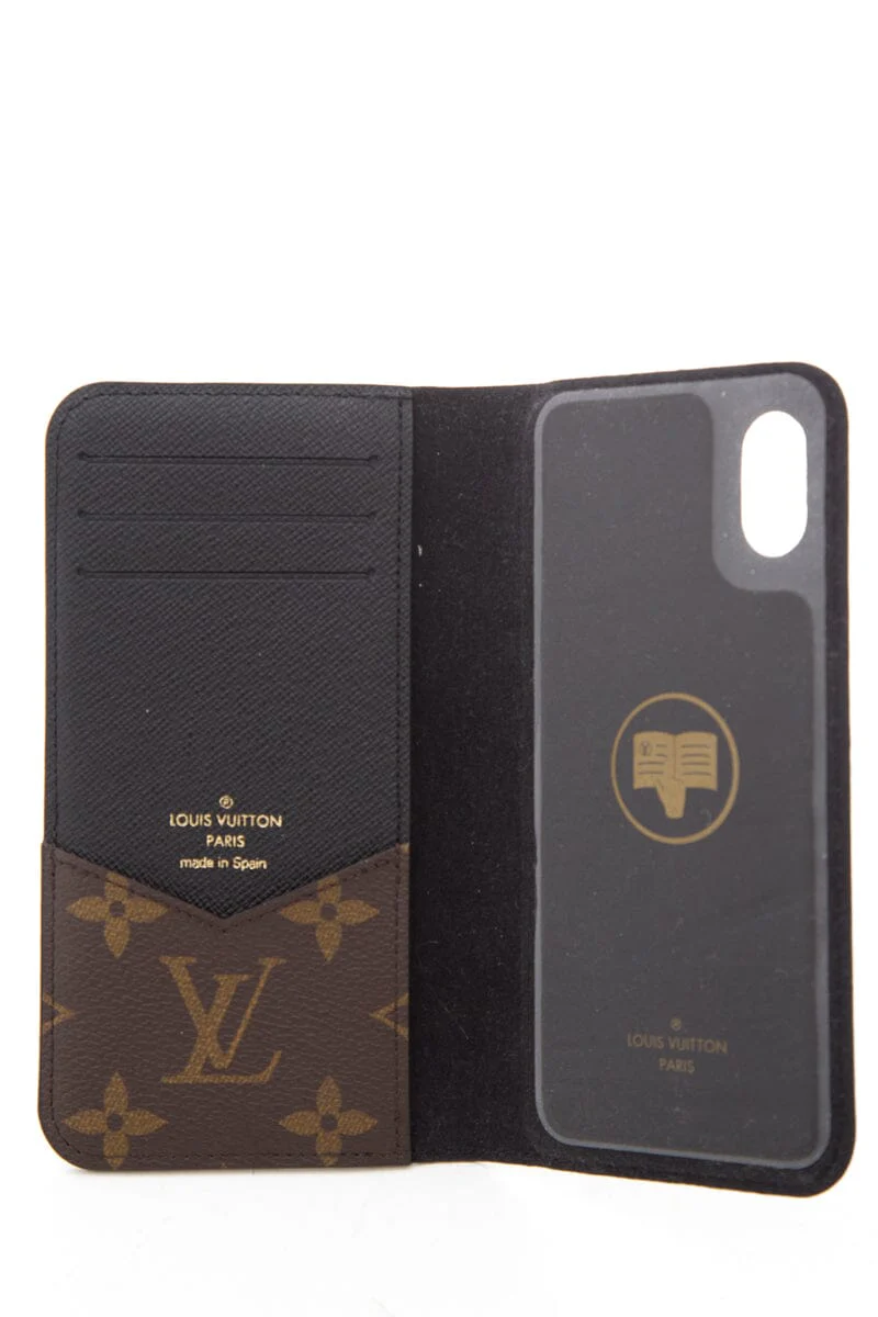 Louis Vuitton Brown & Black iPhone XS Max Folio Case - Image 3