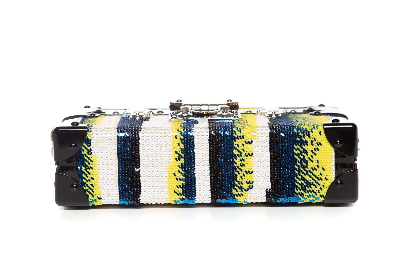 Louis Vuitton Multi Color Sequins and Black Patent Malle Handbag - Image 5