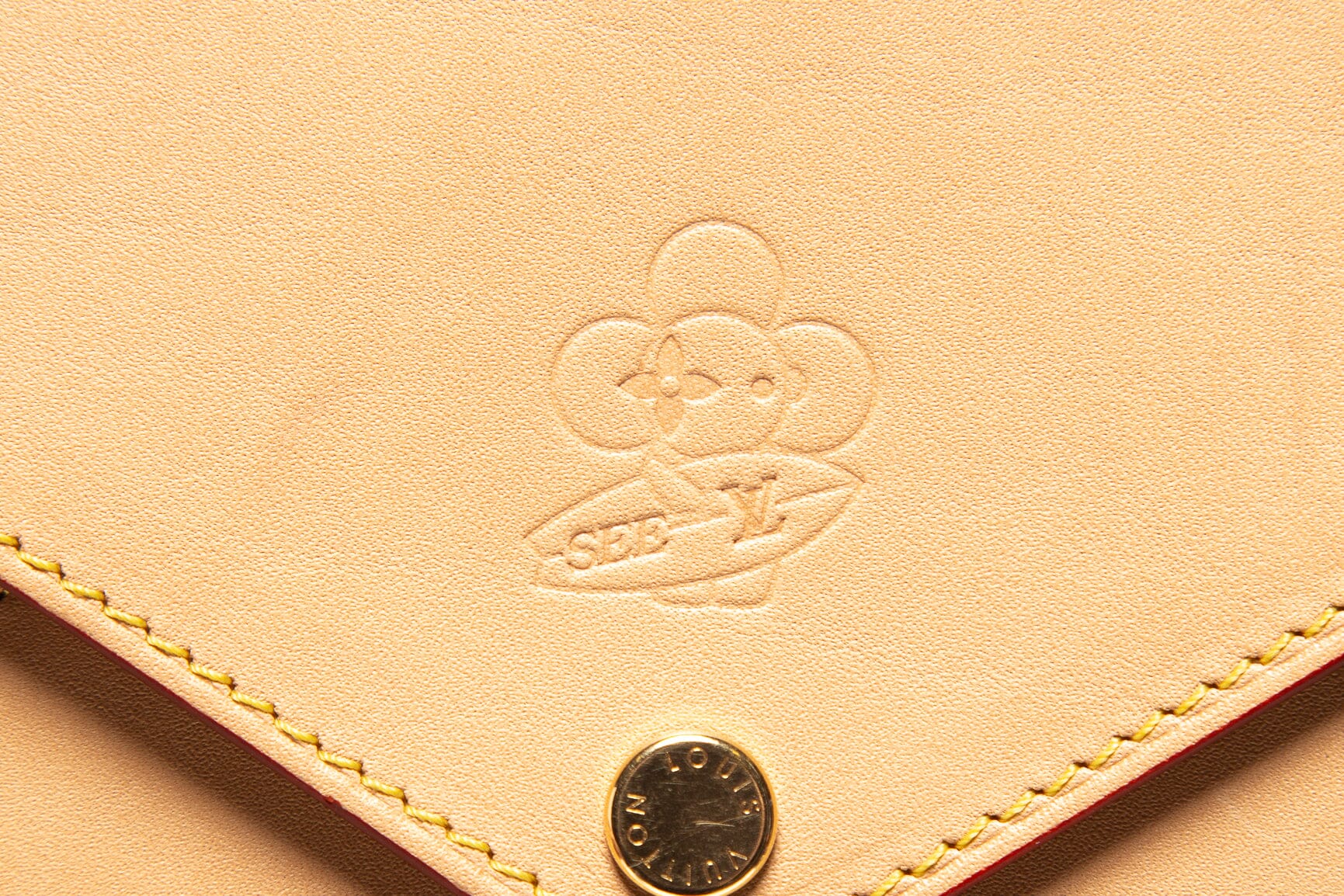 Louis Vuitton Tan Leather Envelope Pouch - Image 5