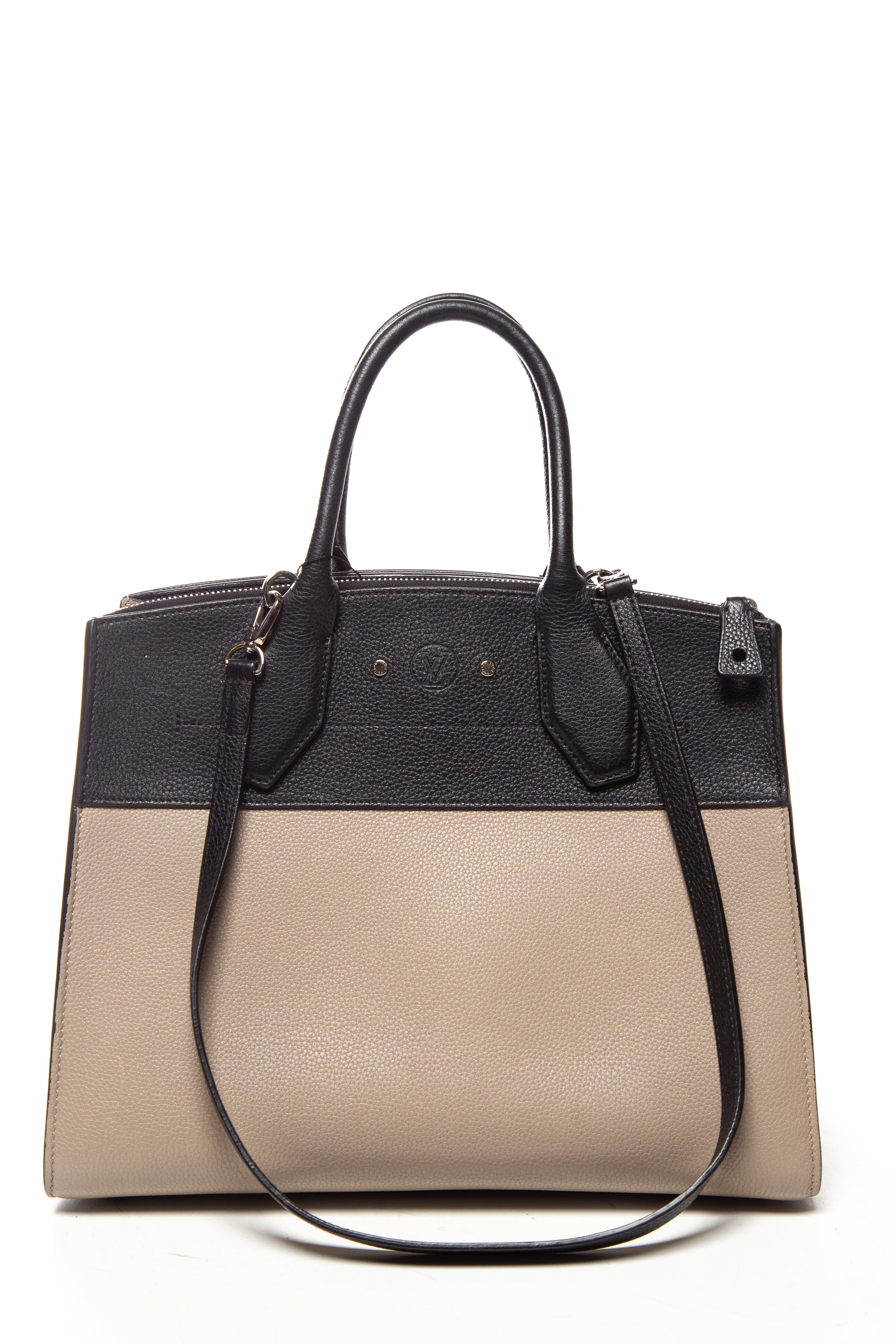 Louis Vuitton Taupe and Black City Streamer MM Handbag - Image 4