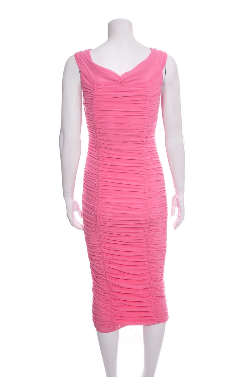 Majorelle Pink Midi Ruched Dress SZ S - Image 3