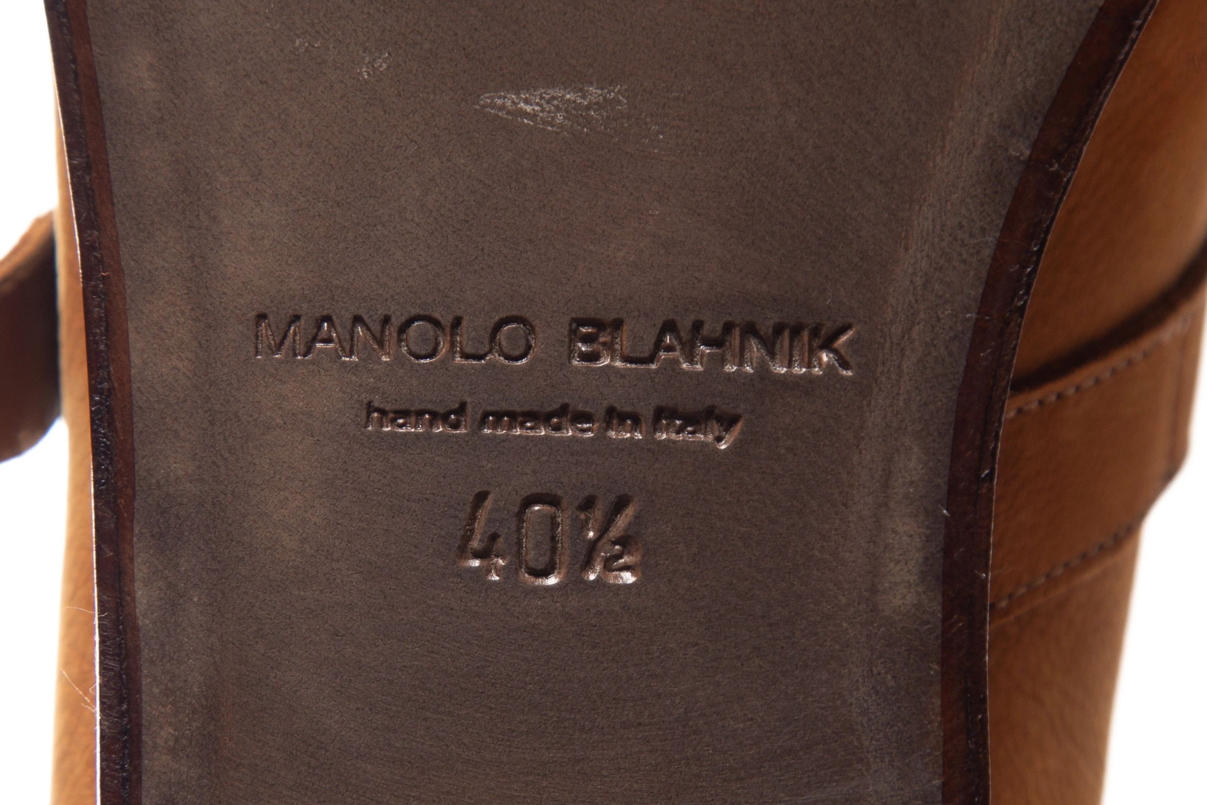 Manolo Blahnik Orange Suede Single Monk Strap Shoes - Image 6