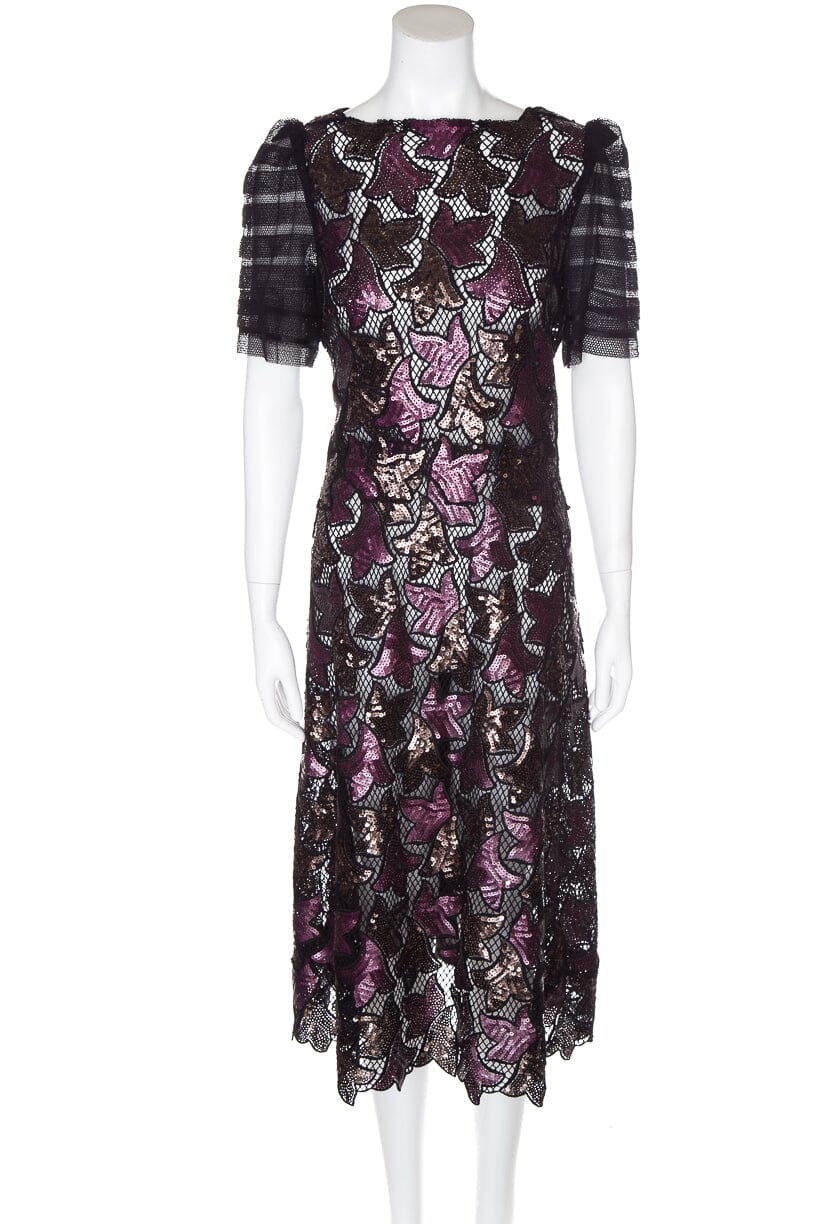 Marc Jacobs Black and Maroon Sequins Dress SZ 6