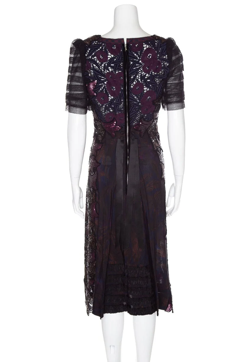 Marc Jacobs Black and Maroon Sequins Dress SZ 6 - Image 3