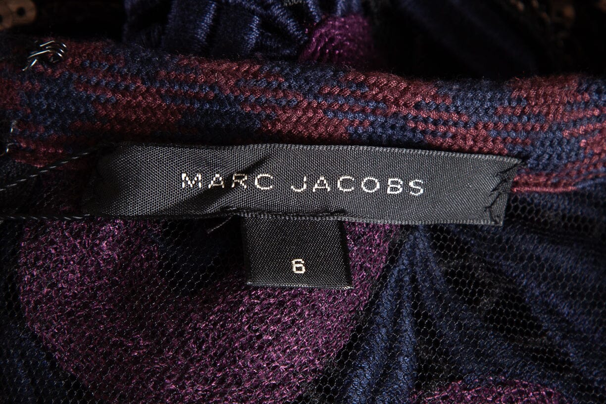 Marc Jacobs Black and Maroon Sequins Dress SZ 6 - Image 4