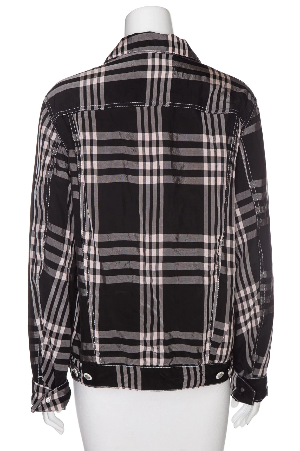 Marni Pink and Black Plaid Button Up Jacket SZ 48 - Image 3