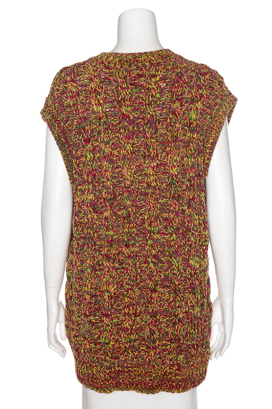 Marni Yellow Multi Marbled Cable Knit Chenille Vest SZ 44 - Image 3