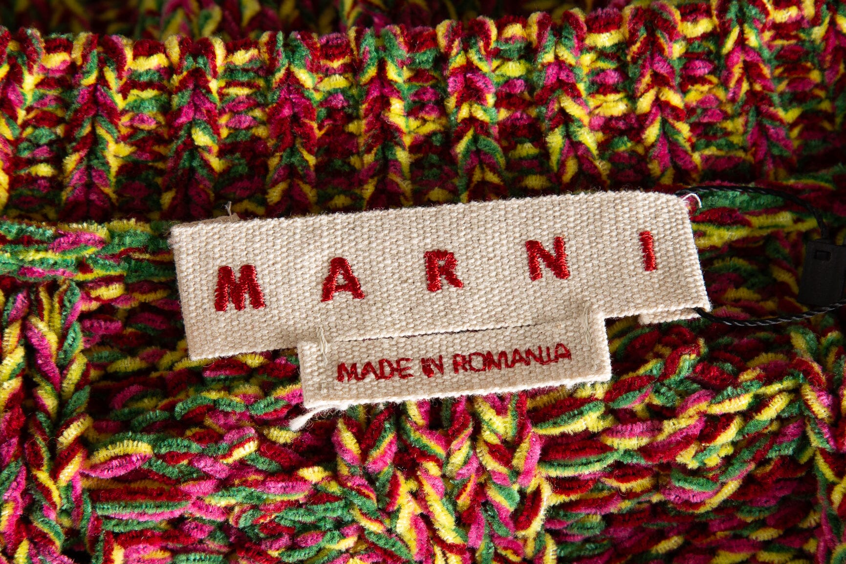 Marni Yellow Multi Marbled Cable Knit Chenille Vest SZ 44 - Image 4