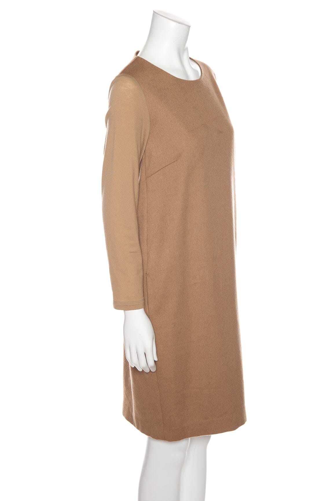 Max Mara Camel Shift Dress SZ M - Image 2