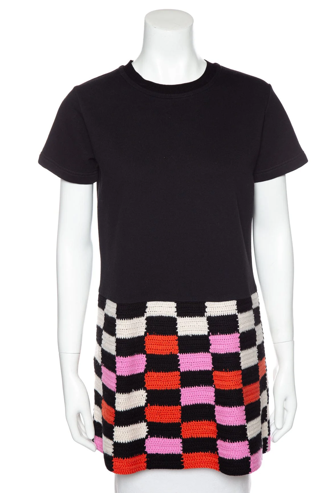 McQ Black Knit Detail Blouse SZ XS