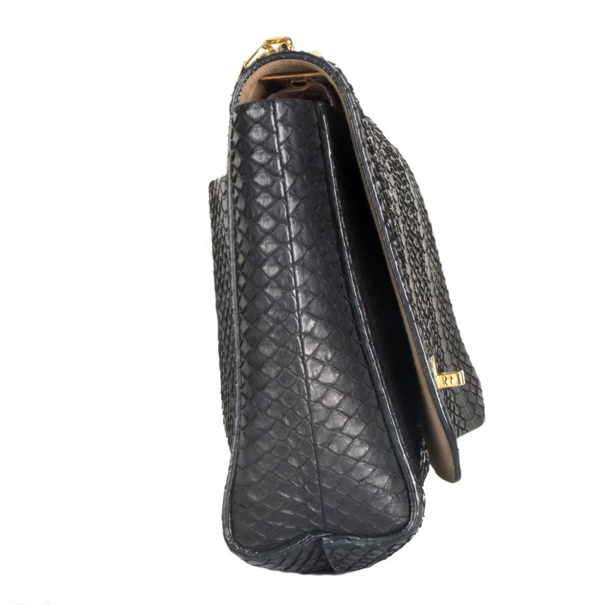 Michael Kors Black Leather Snakeskin Shoulder Bag - Image 4