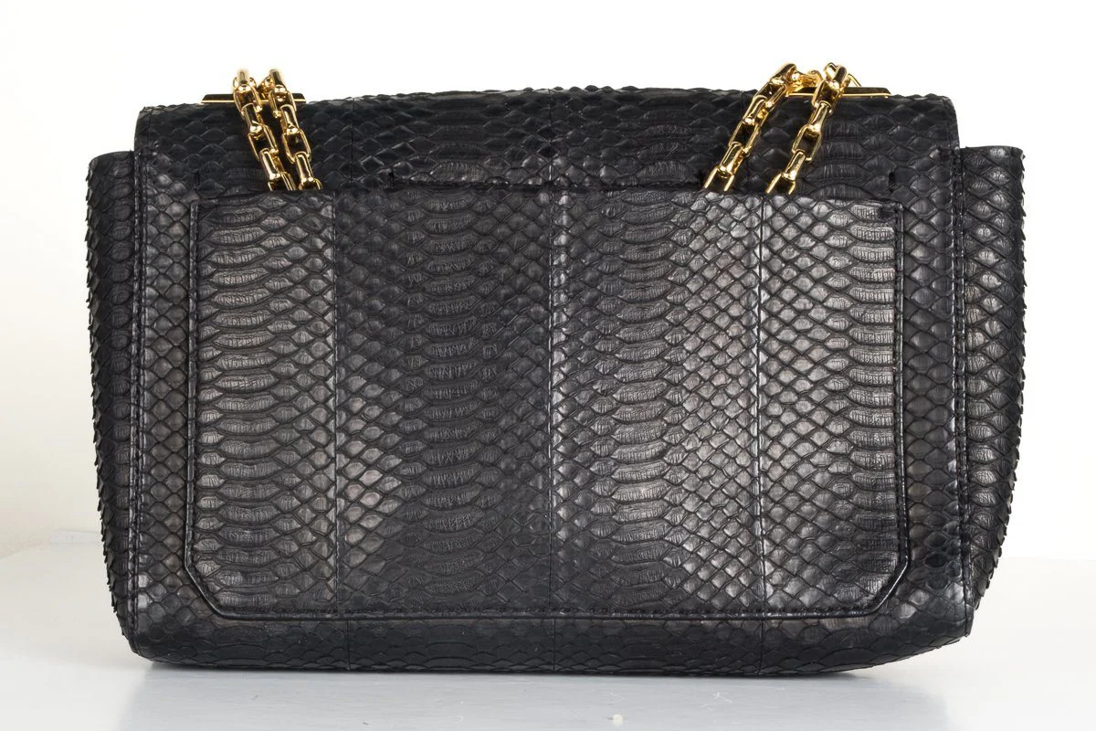 Michael Kors Black Leather Snakeskin Shoulder Bag - Image 5