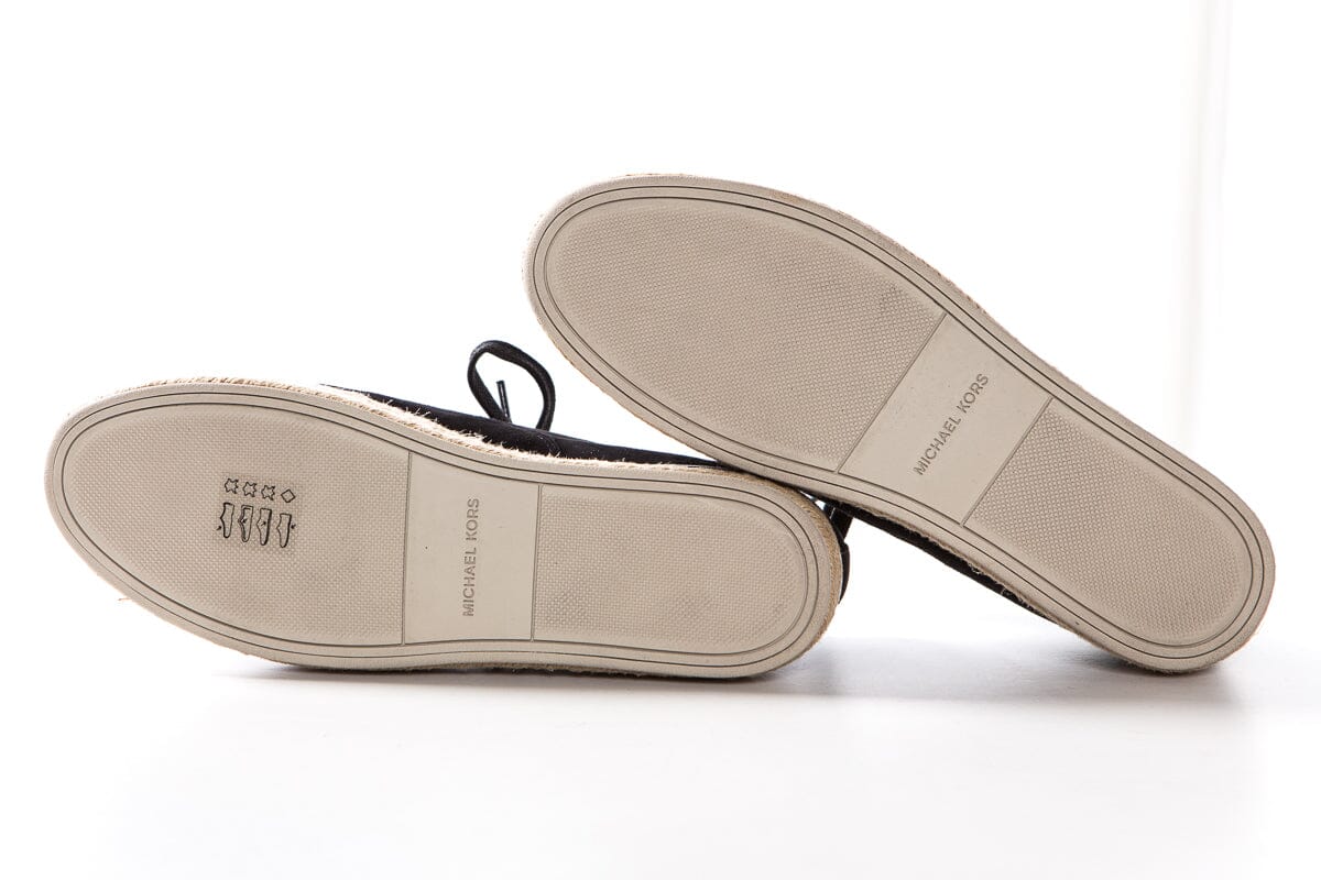 Michael Kors Collection Black Suede Espadrille Oxford SZ 39.5 Sale - Image 5