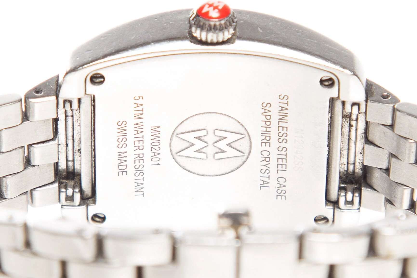 Michele Silver Mini Urban Diamond Bezel Watch - Image 5