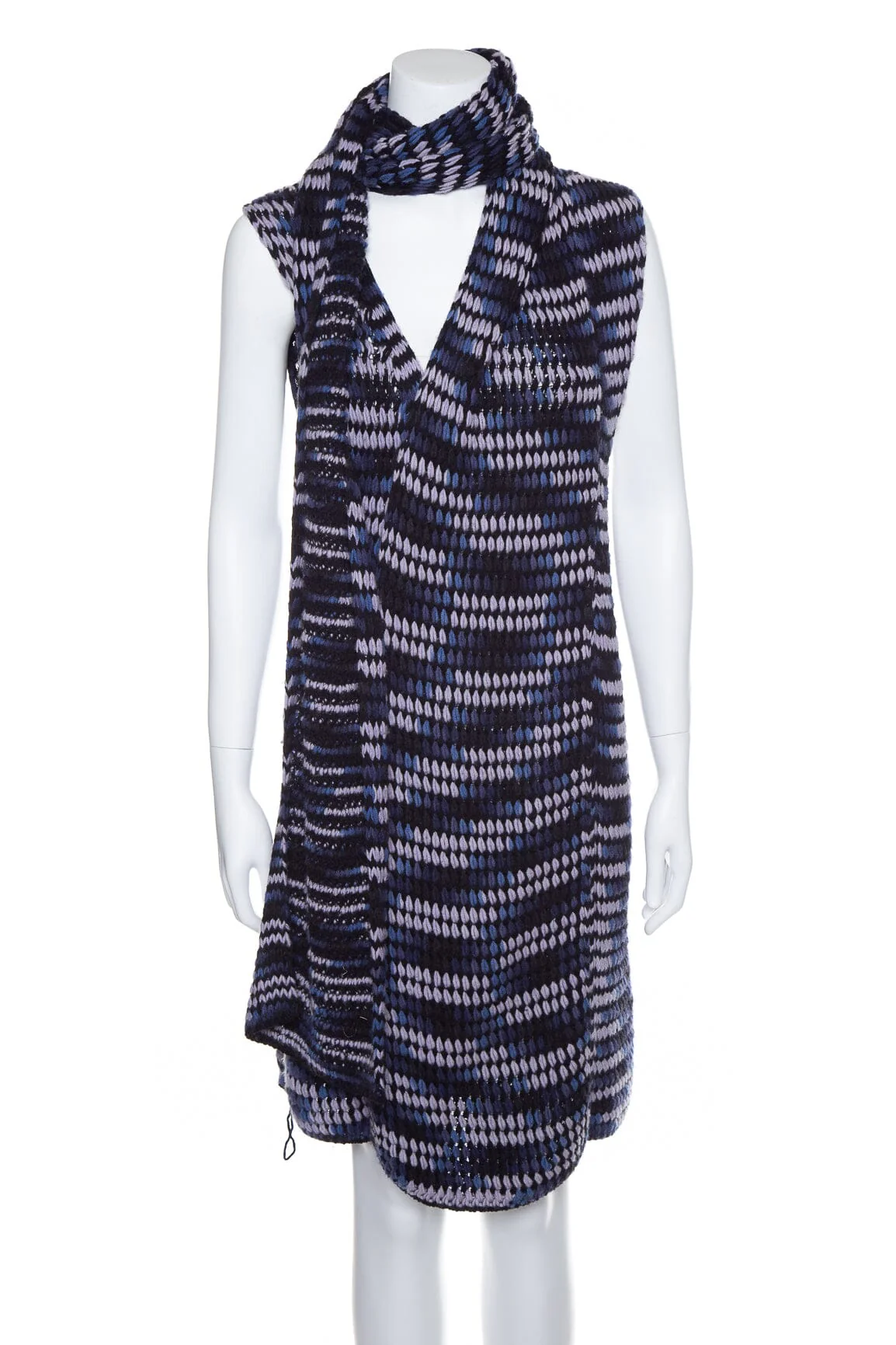 Missoni Navy Thick Knit Long Vest SZ 40