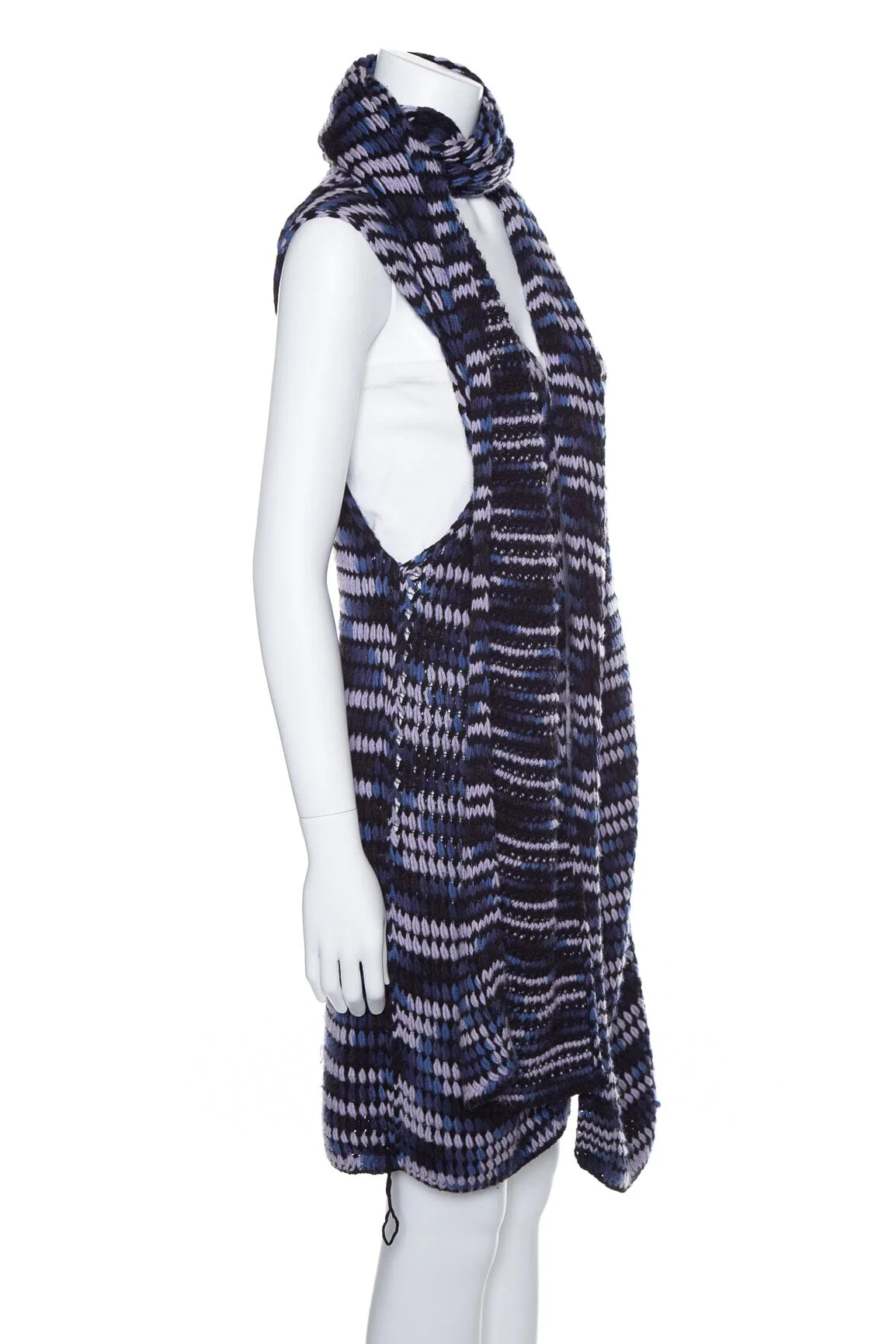 Missoni Navy Thick Knit Long Vest SZ 40 - Image 2