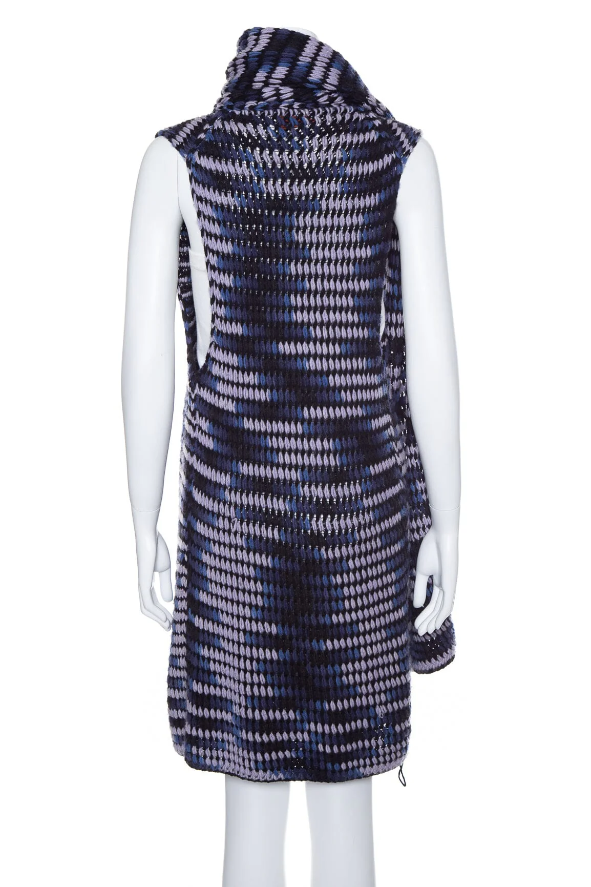 Missoni Navy Thick Knit Long Vest SZ 40 - Image 3