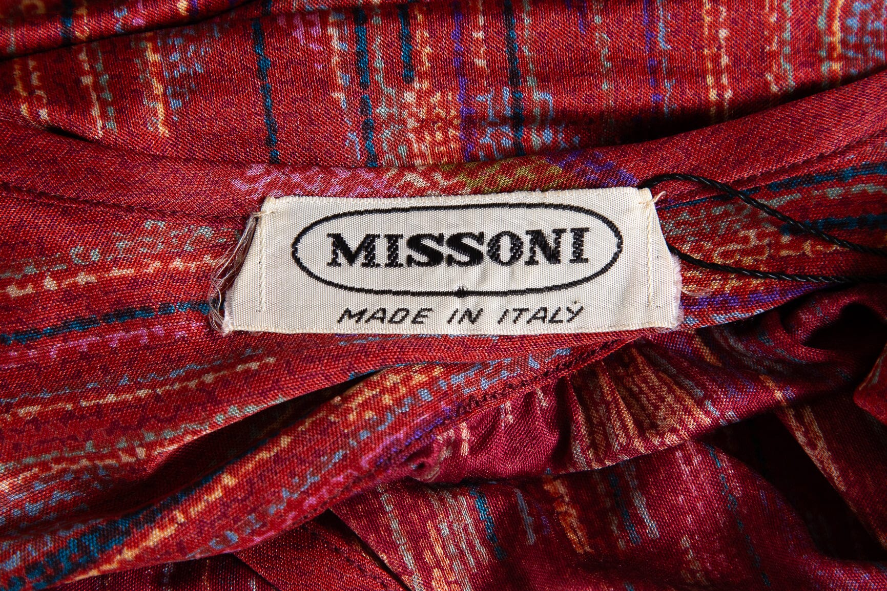Missoni Red Printed Long Sleeve Wrap Dress SZ M - Image 4