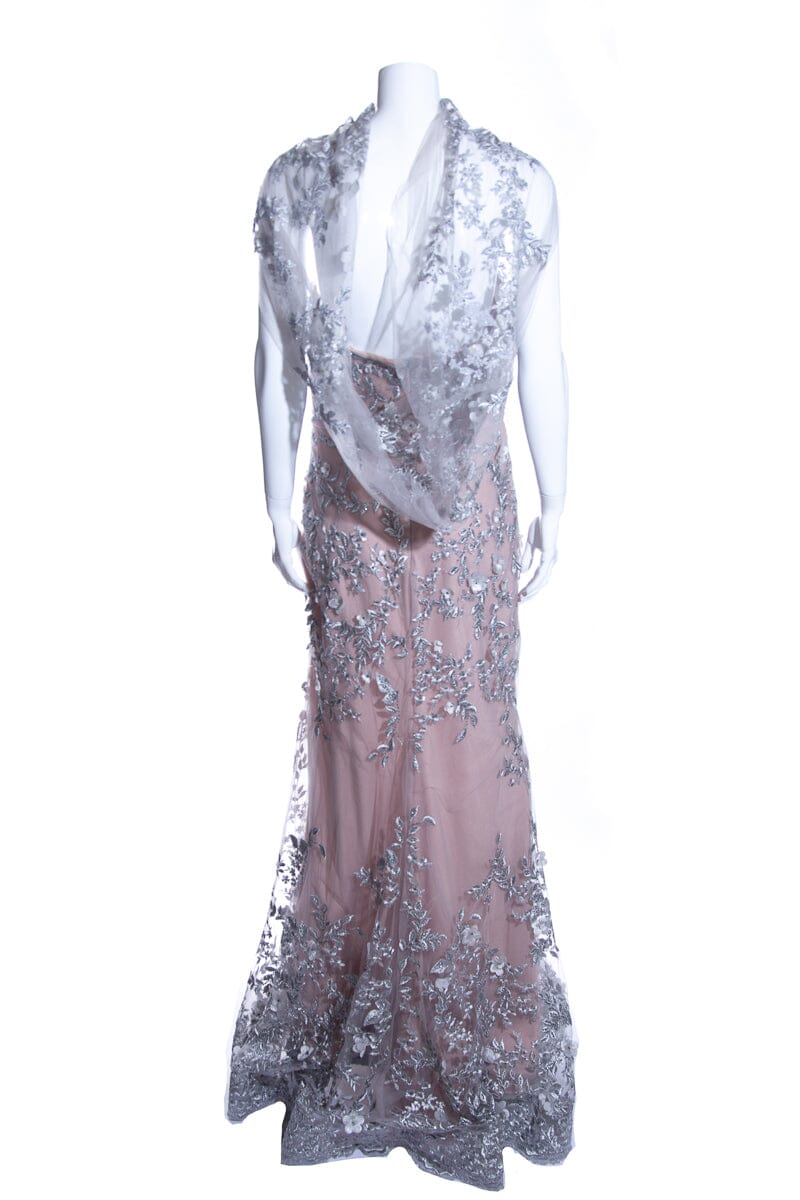 Montage by Mon Cheri Silver Gown/Evening Wear SZ 10 - Image 3