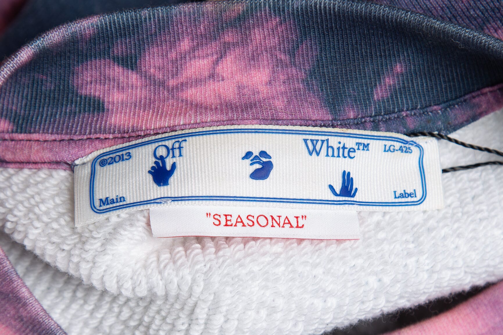 Off White Purple and Pink Tie Dye Sweatshirt SZ L - Image 4