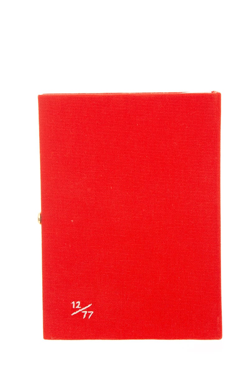 Olympia Le-Tan Canvas Embroidered Red Graphic Print Clutch - Image 3