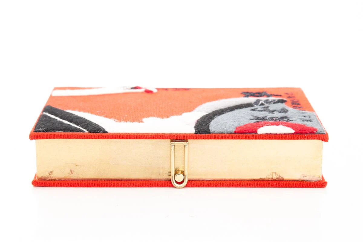 Olympia Le-Tan Canvas Embroidered Red Graphic Print Clutch - Image 4