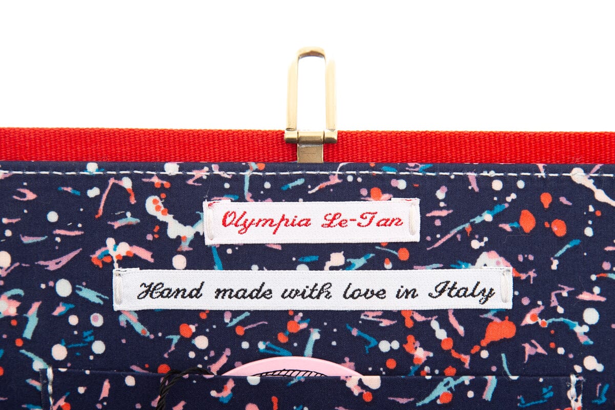 Olympia Le-Tan Canvas Embroidered Red Graphic Print Clutch - Image 6