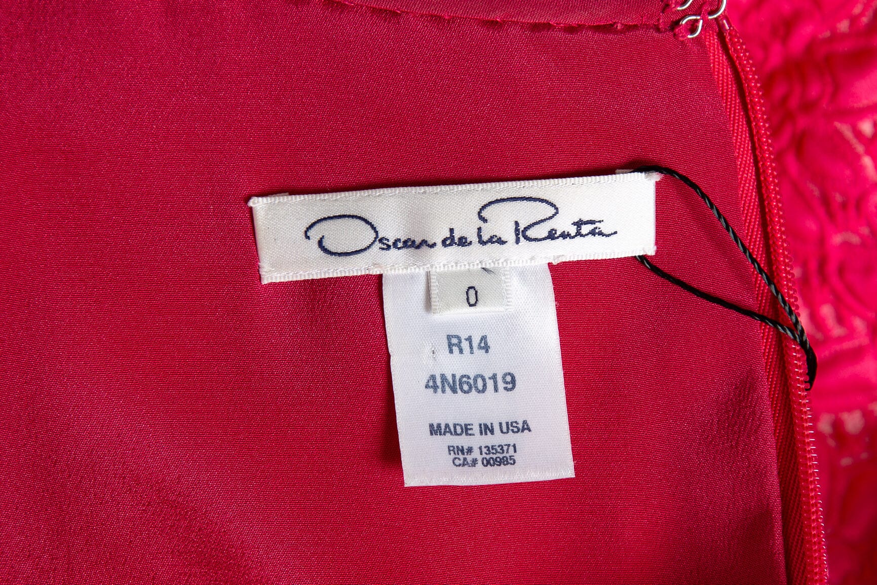 Oscar de la Renta Pink Brocade Dress SZ 0 - Image 4