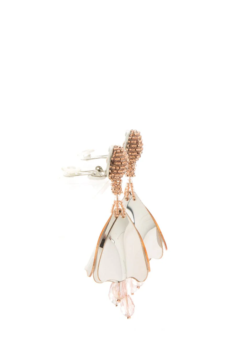 Oscar de la Renta Pink Metallic Earrings - Image 3