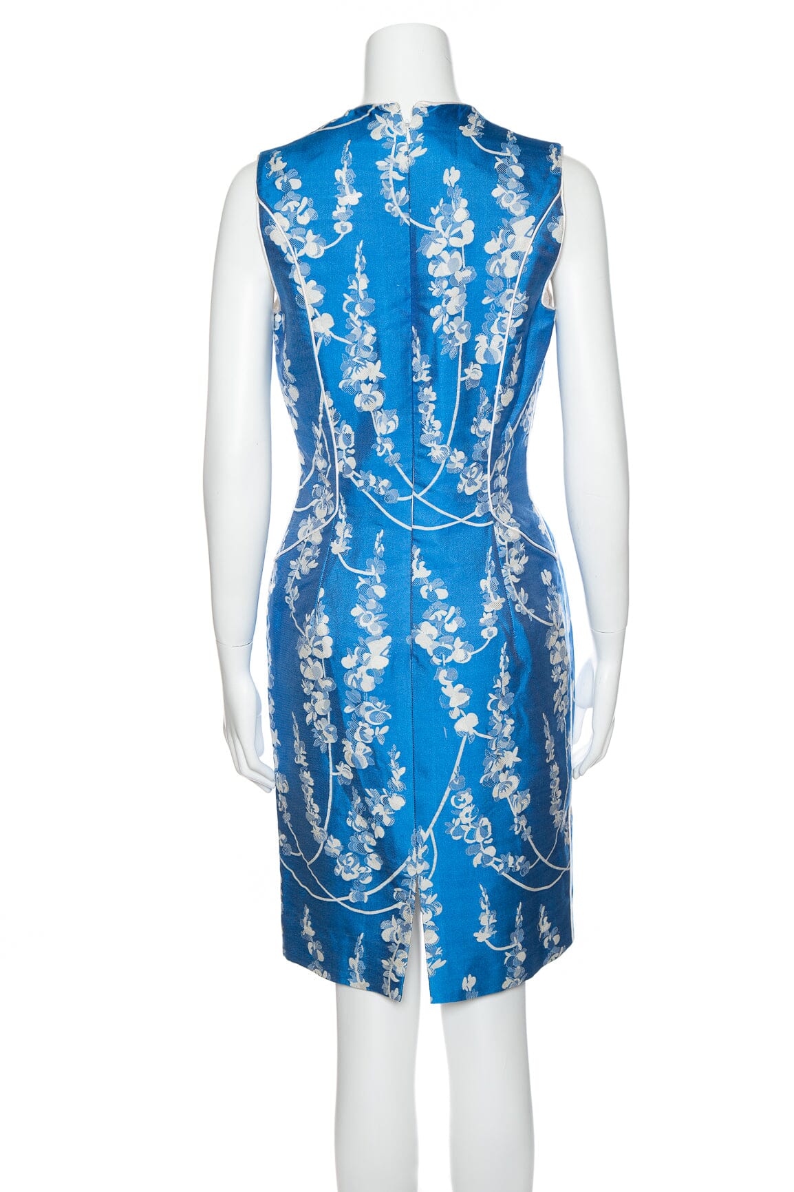 Peggy Jennings Blue and White Floral Sleeveless Dress SZ 4 - Image 3