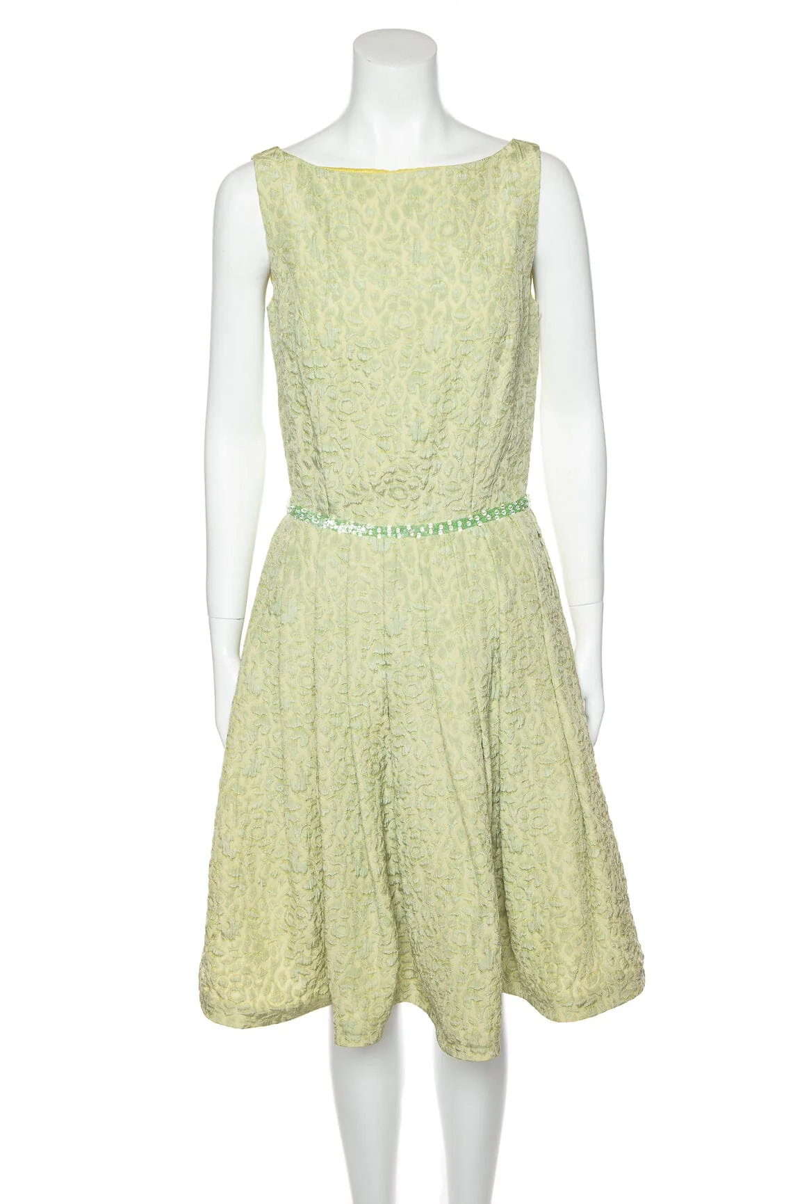 Peggy Jennings Green Sleeveless Cheetah Print Dress SZ S NWT