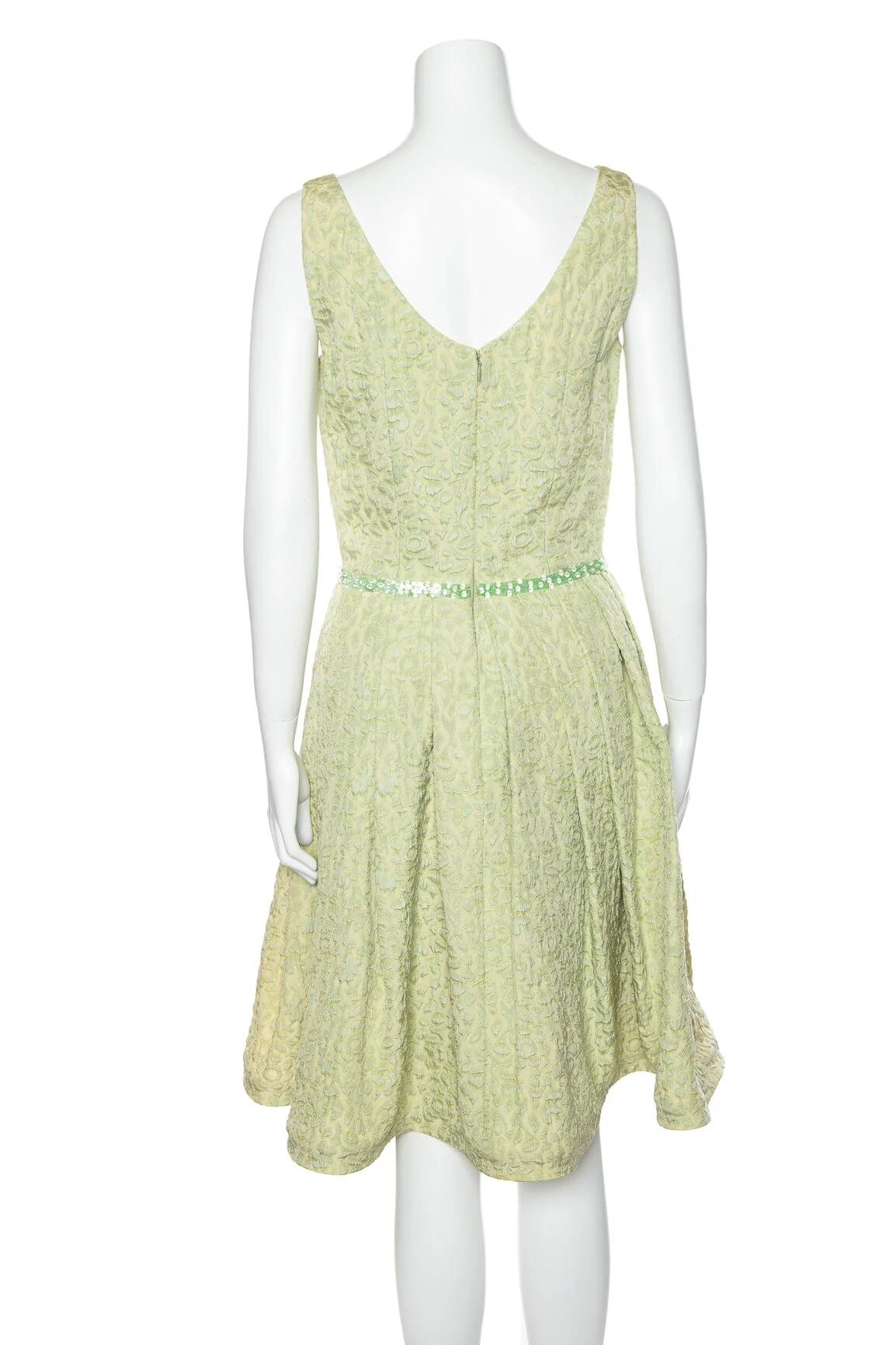 Peggy Jennings Green Sleeveless Cheetah Print Dress SZ S NWT - Image 3