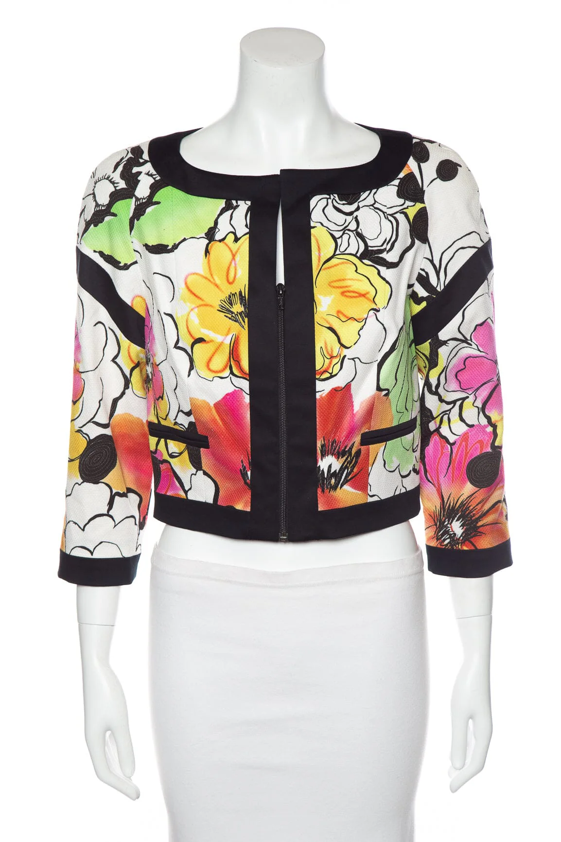 Peggy Jennings Multicolor Floral Zip Up Jacket SZ 4 NWT