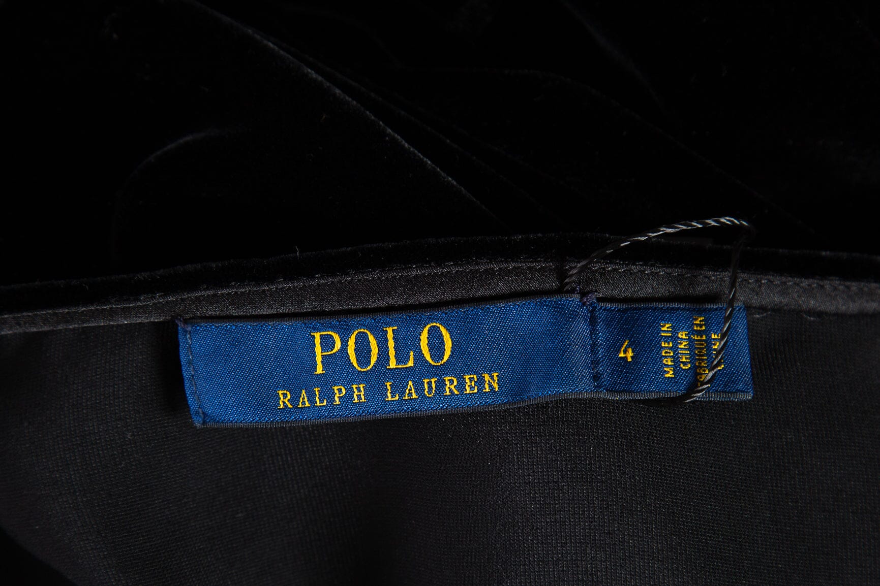 Polo Ralph Lauren Black Velvet Maxi Dress SZ 4 - Image 4