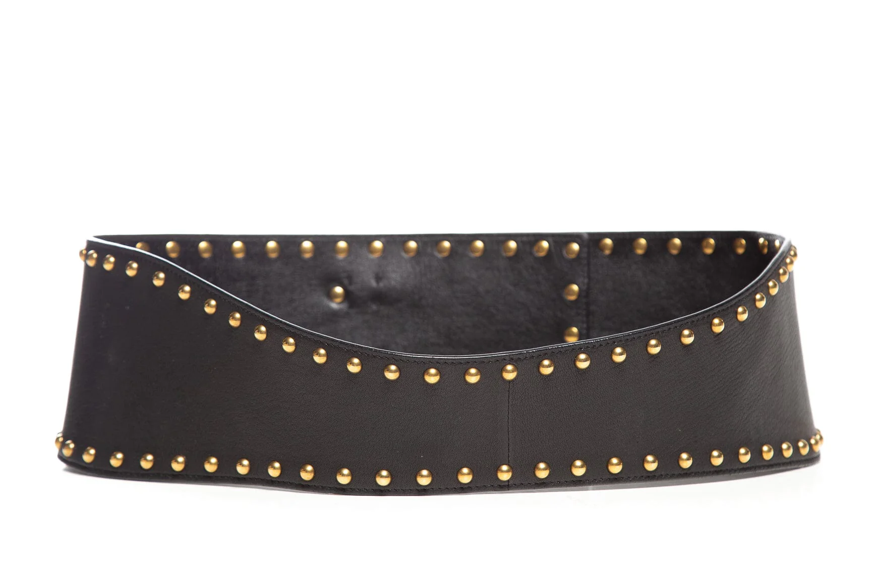 Prada Black Gold Studded Waist Belt SZ 36/90 - Image 3