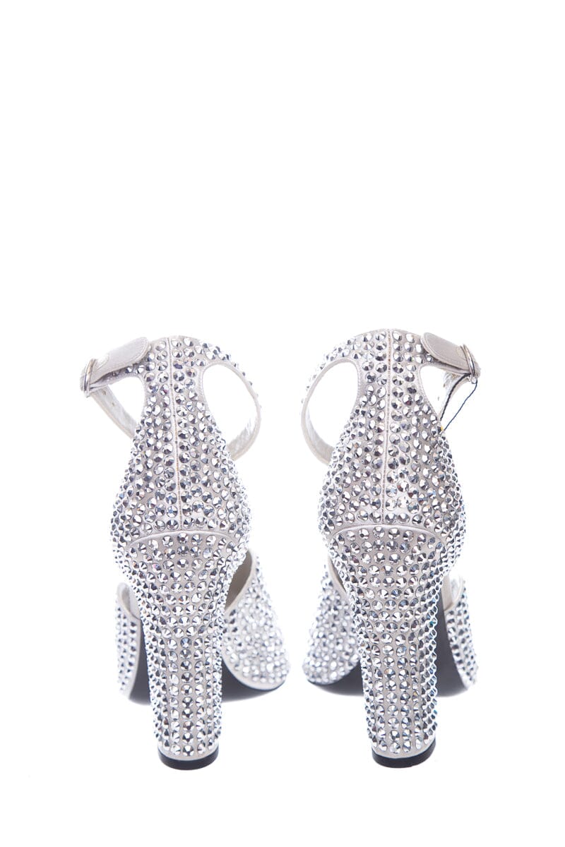 Prada Silver Embellished Heels SZ 37.5 - Image 4