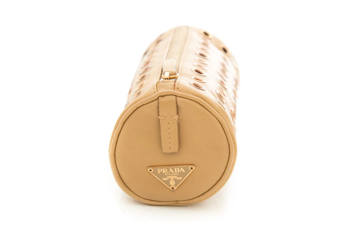 Prada Tan Leather Pouch - Image 4