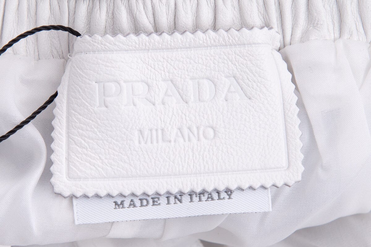 Prada White Leather Shorts SZ 38 - Image 5