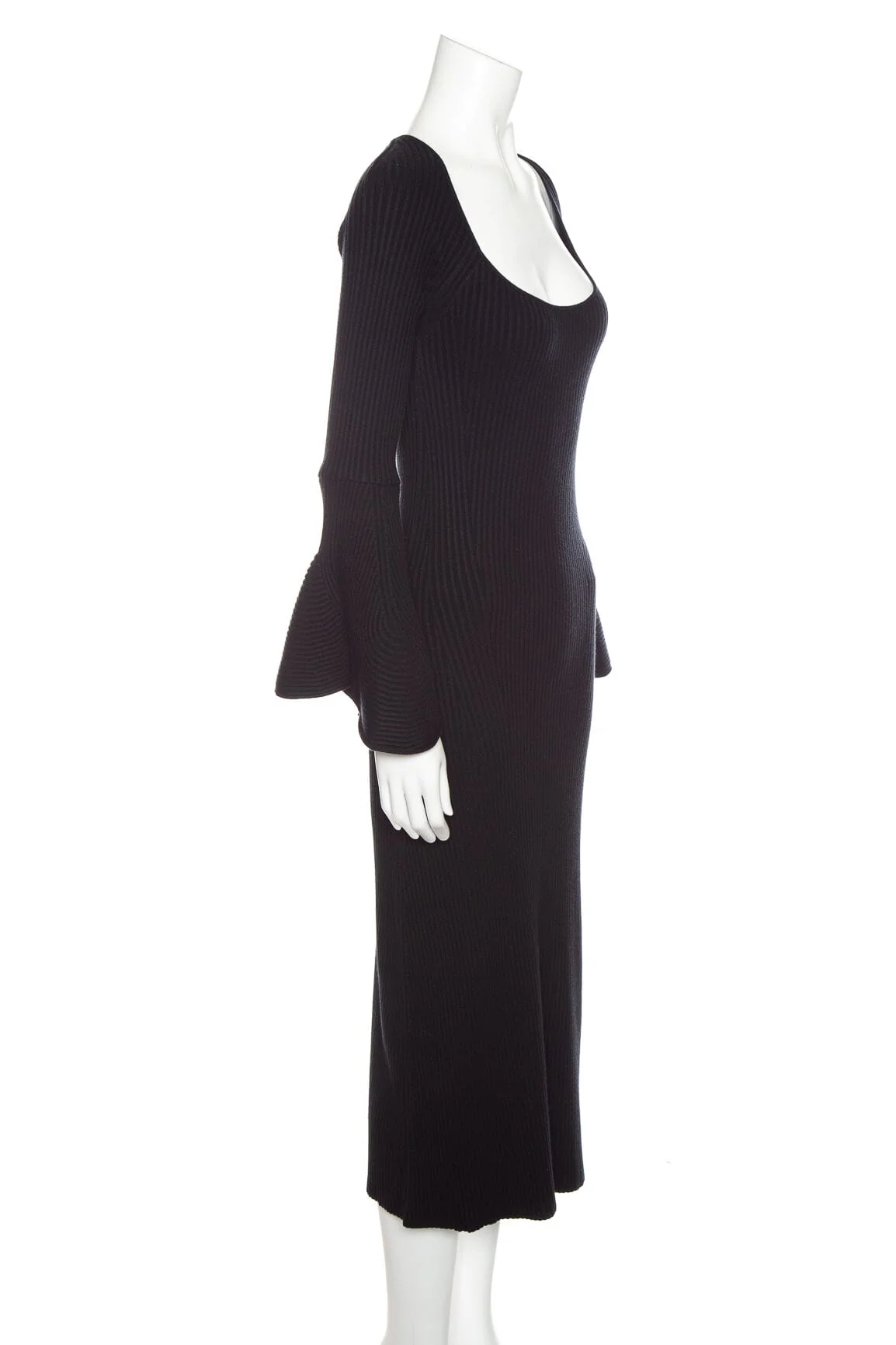 Proenza Schouler Black Ribbed Knit Dress SZ S - Image 2