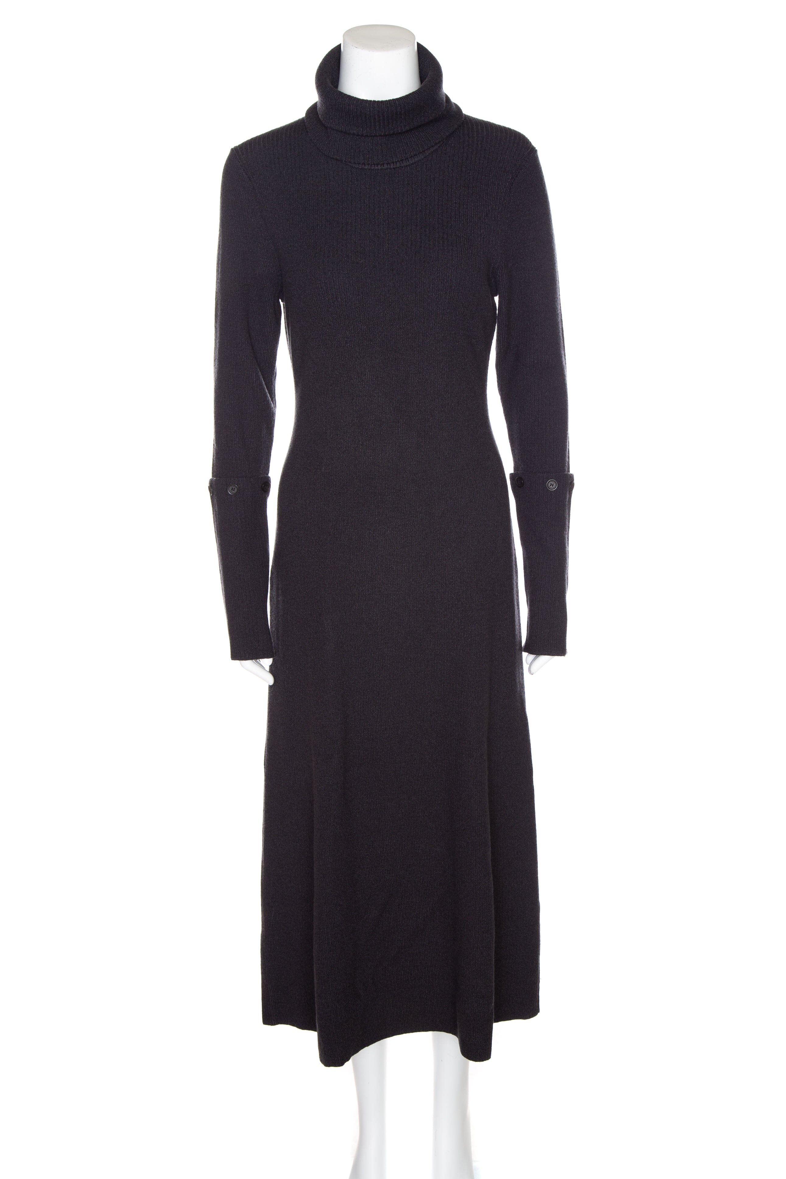 Proenza Schouler Charcoal "Jocelyn Midweight Rib Knit" Dress SZ L NWT
