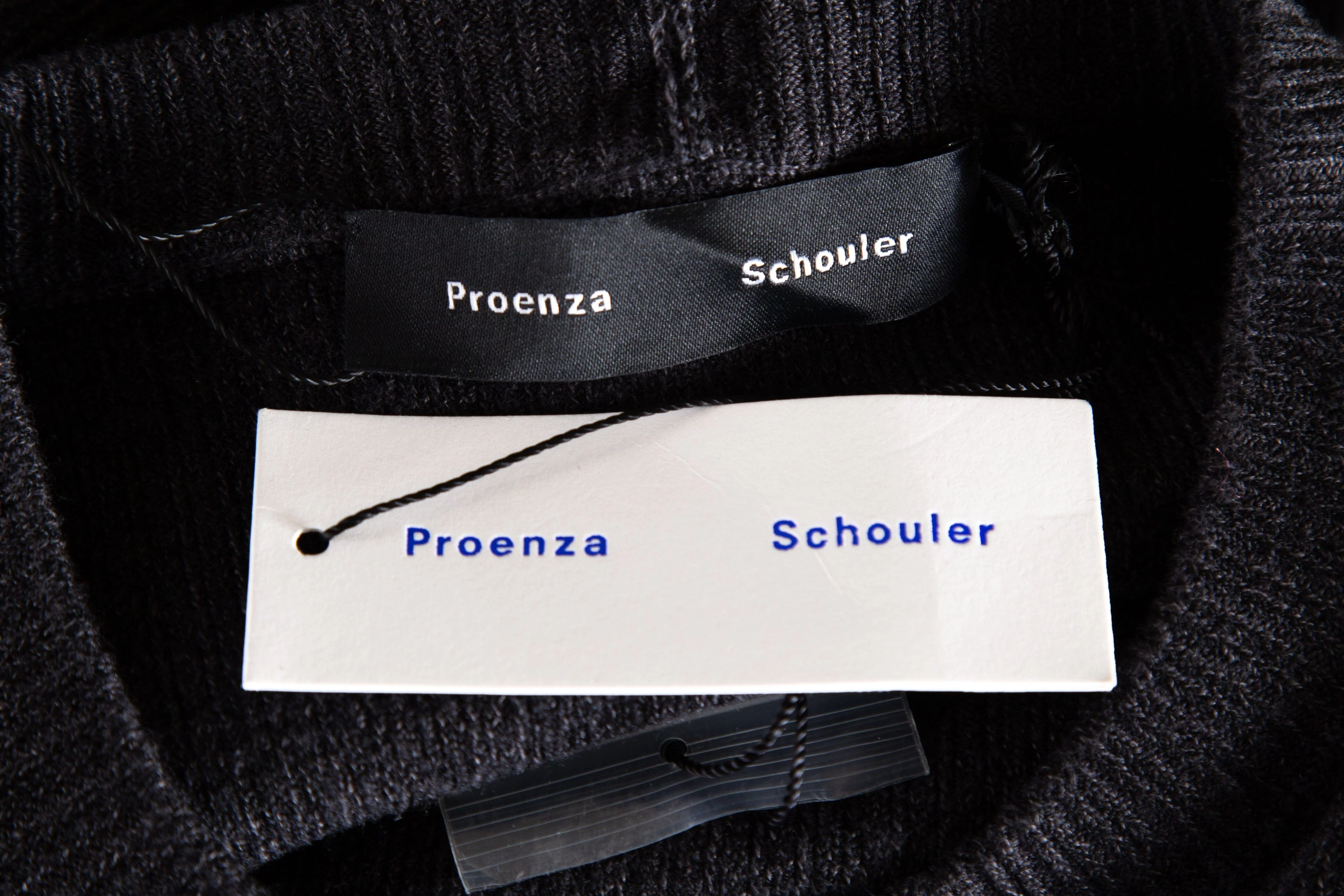 Proenza Schouler Charcoal "Jocelyn Midweight Rib Knit" Dress SZ L NWT - Image 4