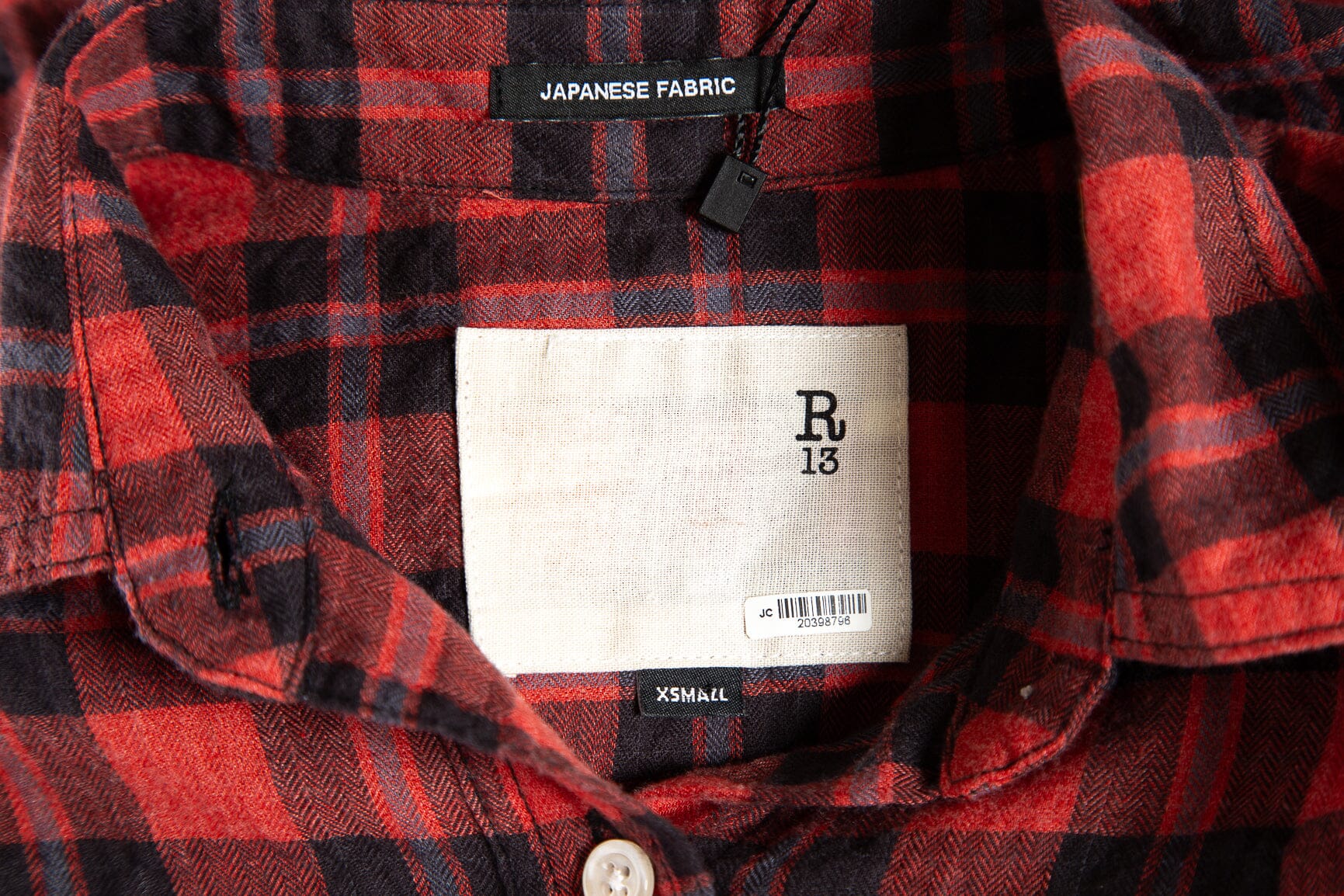 R13 Red Plaid Button Up Wrap Dress SZ XS - Image 4