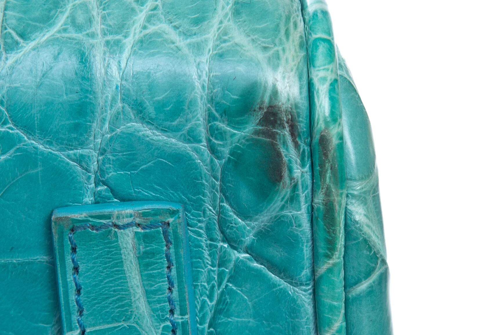 Ralph Lauren Blue Crocodile Ricky Handbag - Image 7