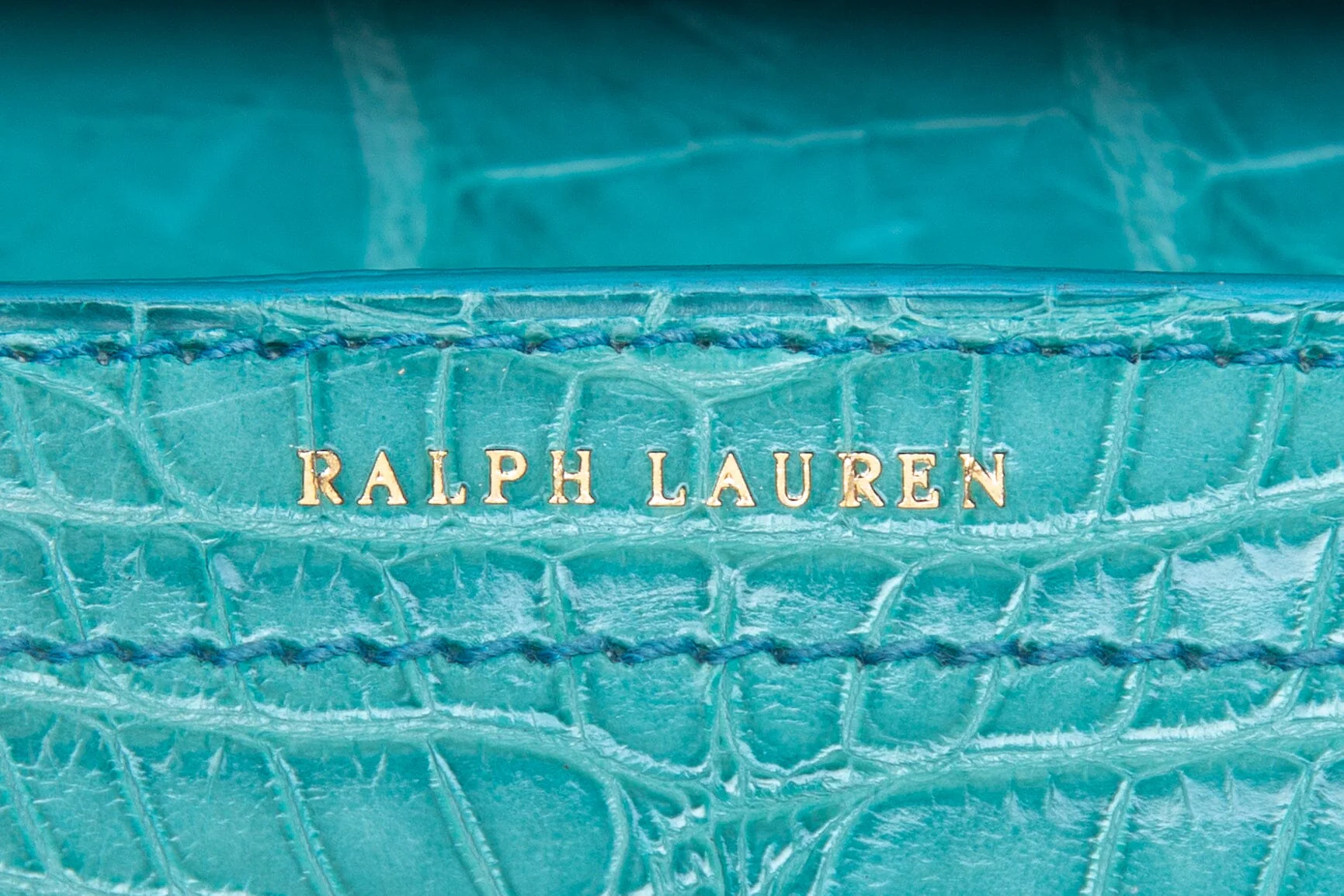 Ralph Lauren Blue Crocodile Ricky Handbag - Image 8