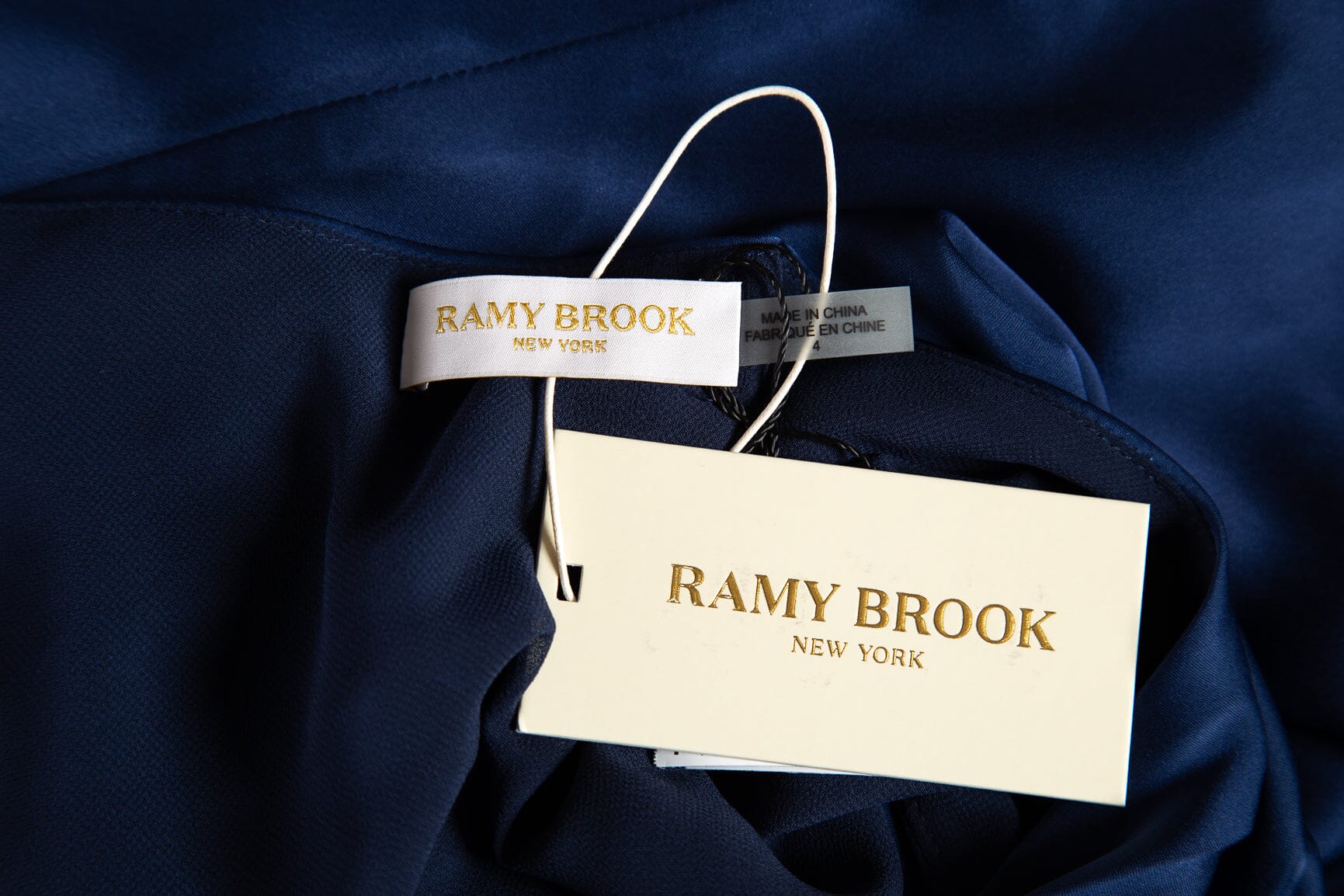 Ramy Brook Navy Roxanne One-Shoulder Silk Dress SZ 4 NWT - Image 4