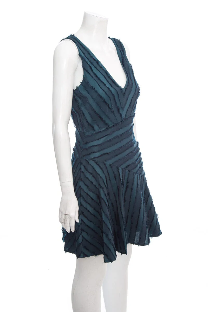 Rebecca Taylor Green Sleeveless Fringe Dress SZ 0 NWT - Image 2