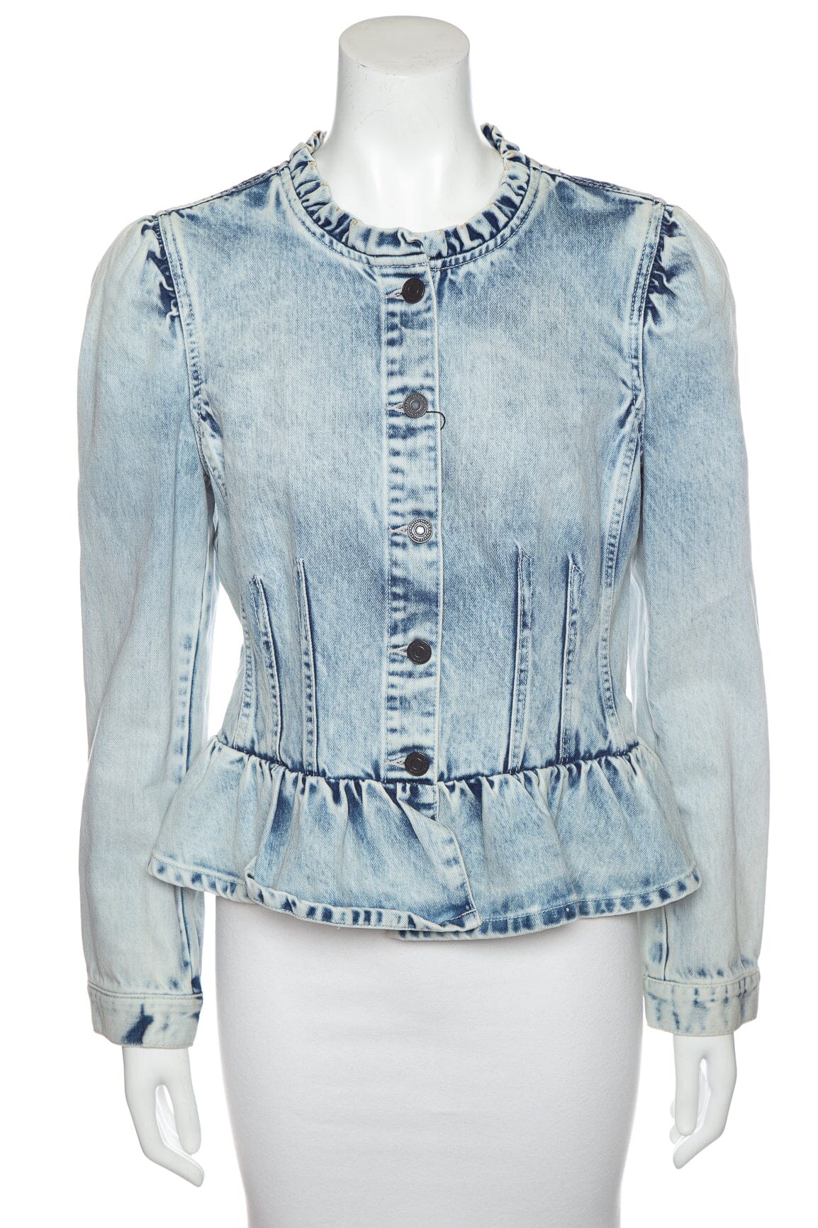 Rebecca Taylor Light Denim Peplum Jacket SZ L