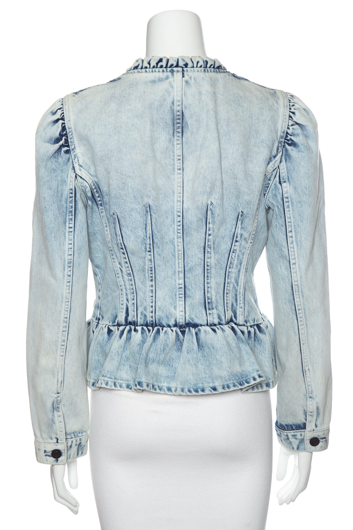 Rebecca Taylor Light Denim Peplum Jacket SZ L - Image 3